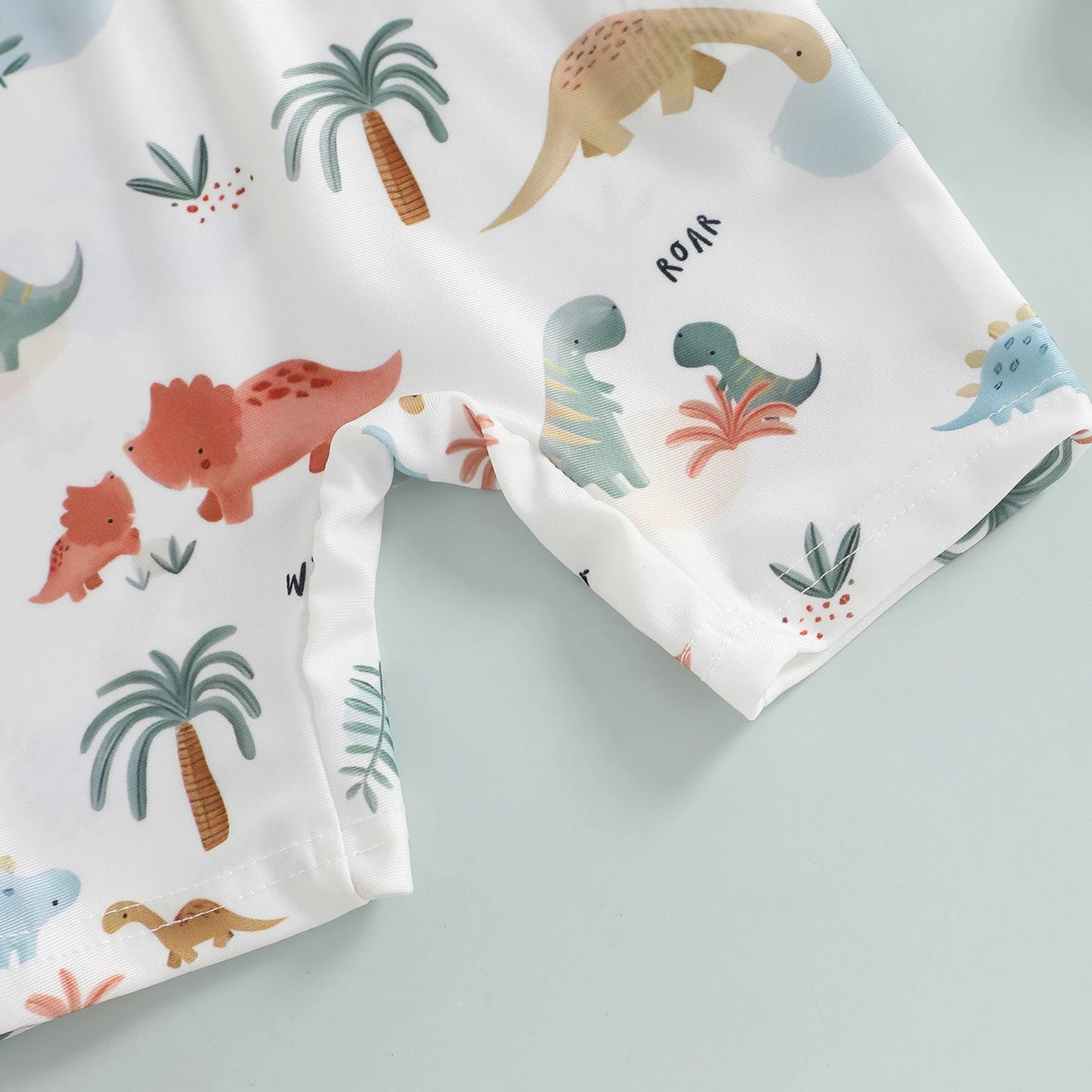 Dino Splash! Baby & Toddler Boys Zip-Up Swimsuit & Swim Cap Set