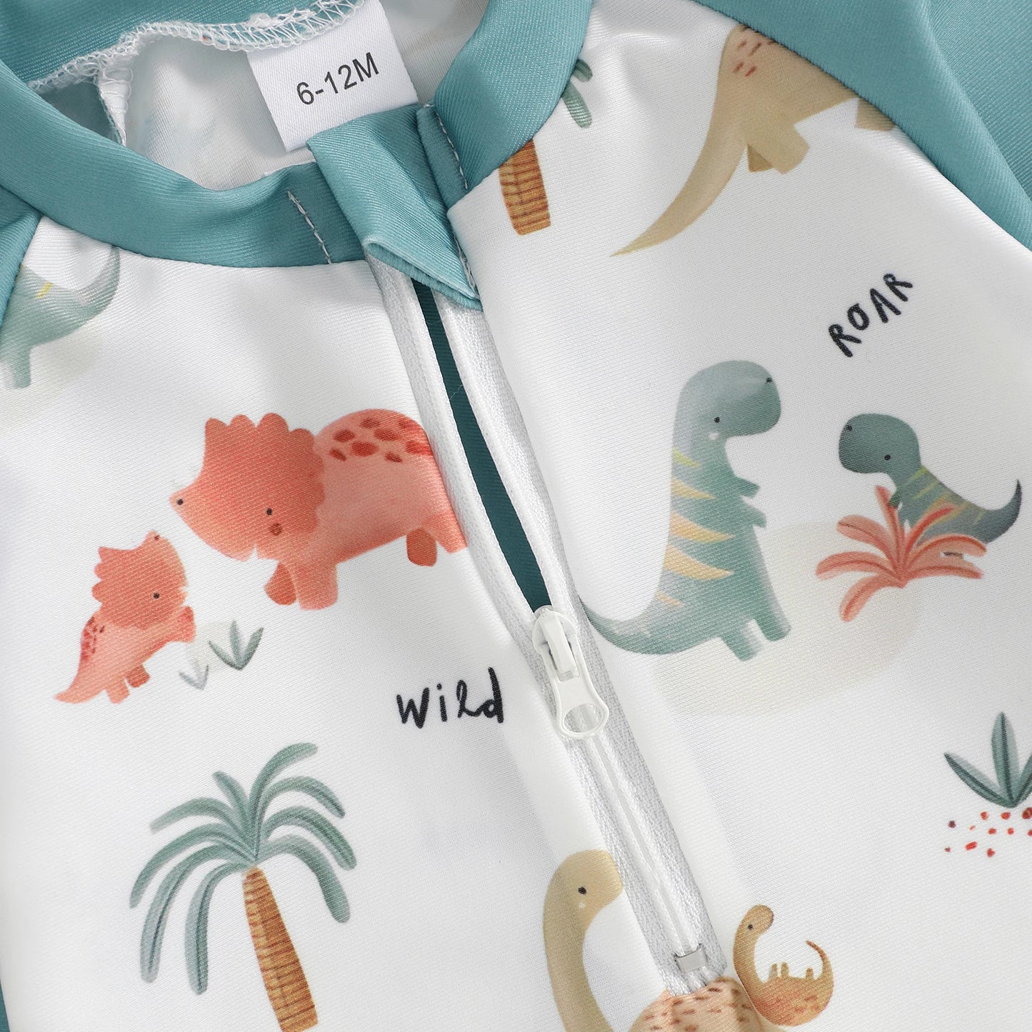 Dino Splash! Baby & Toddler Boys Zip-Up Swimsuit & Swim Cap Set