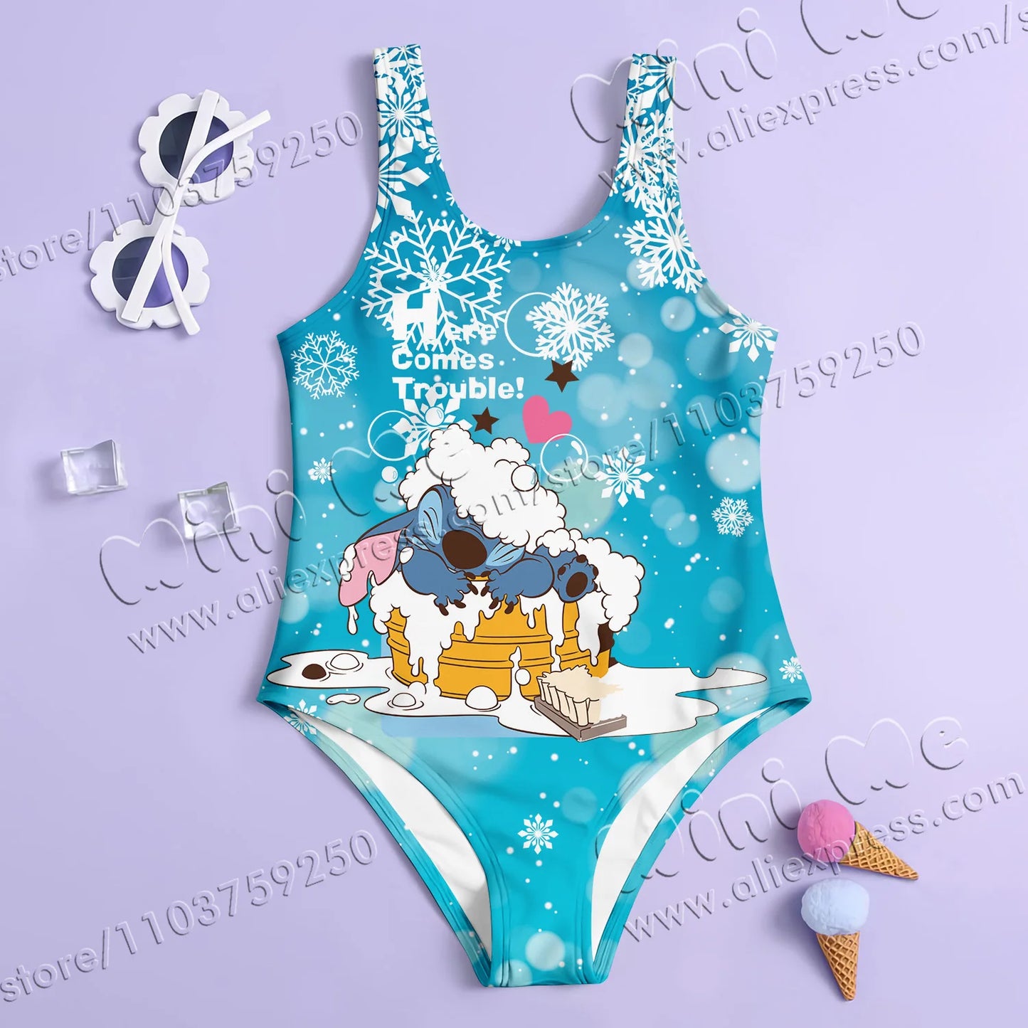 Leo & Stitch Girls’ Summer Swimsuit – Sweet, Stylish & So Ready for Fun!