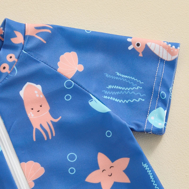 Under-the-Sea Fun – Toddler Boys Rash Guard Swimsuit!