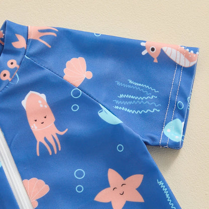 Under-the-Sea Fun – Toddler Boys Rash Guard Swimsuit!